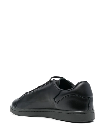 Shop Raf Simons Round-toe Low-top Sneakers In 2017 Brushed Black