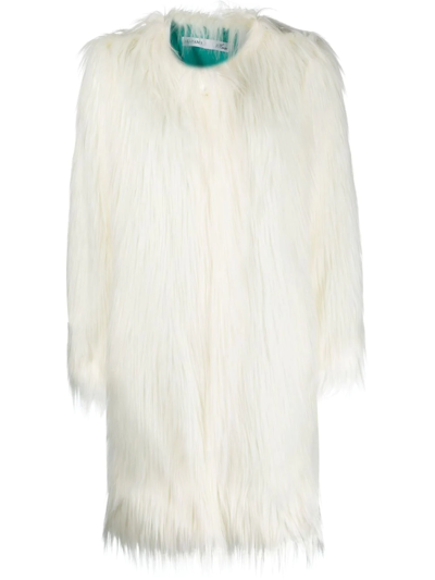 Shop Alabama Muse Oversize Faux-fur Coat In Weiss