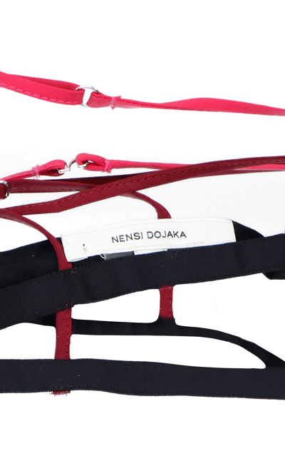 Nensi Dojaka Triple Petal Sheer Tulle Halter Bra Top