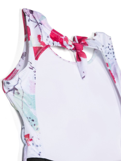 Shop Andorine Floral-print Swimsuit In White