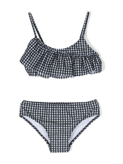 Shop Andorine Check-pattern Bikini Set In White