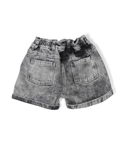 Shop Andorine Acid-washed Denim Shorts In Grey