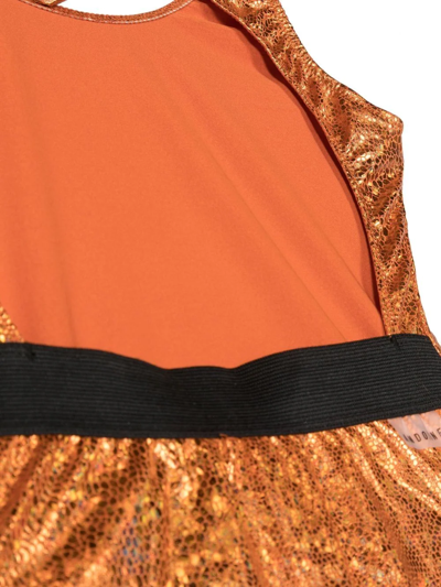 Shop Andorine Metallic-effect Scale-print Swimsuit In Orange