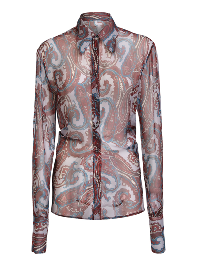 Shop Dsquared2 All-over Sheer Shirt In Brown