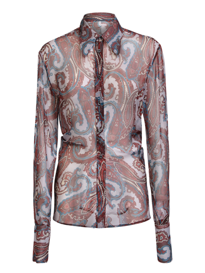 Dsquared2 All-over Sheer Shirt In Brown