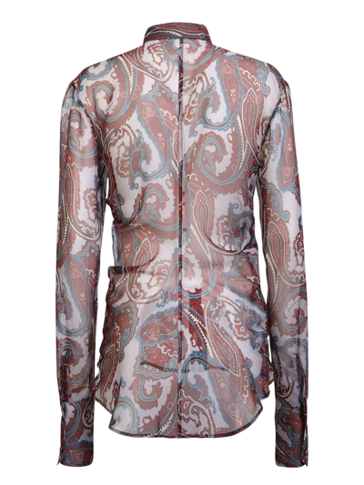 Dsquared2 All-over Sheer Shirt In Brown