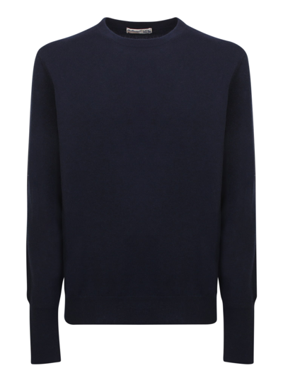 Shop Ballantyne Dark Blue Cashmere Pullover