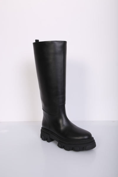 Shop Gia Borghini Rubber Tread Sole Perni Boots In Black