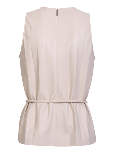 Msgm Tank Top With Laces At The Waist By . Innovative Design Revisited In A Modern And Contemporary Way In Beige