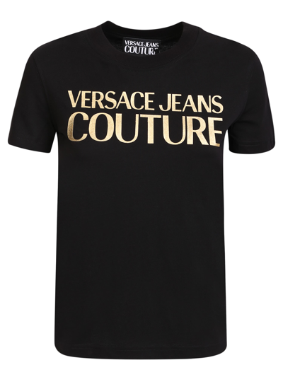 Shop Versace Jeans Couture T-shirt With Logo Print Black