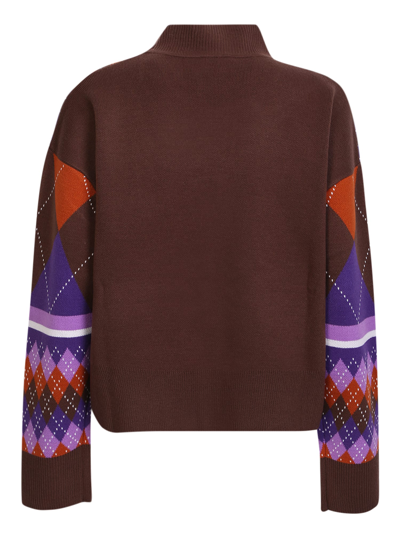 Versace Jeans Couture Pullover With Argyle Knit Construction In Multi