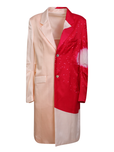 Shop Issey Miyake Slice Tailored Coat Beige/ Dark Pink