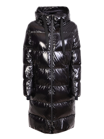 Shop Herno Laminar Glossy Effect Padded Coat In Black