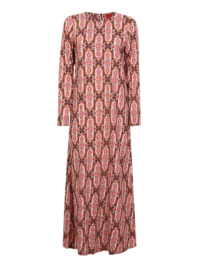 La Doublej Dress With Tapestry Pattern In Orange
