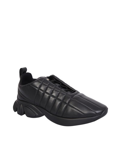 Shop Burberry Quilted Leather Sneaker Black