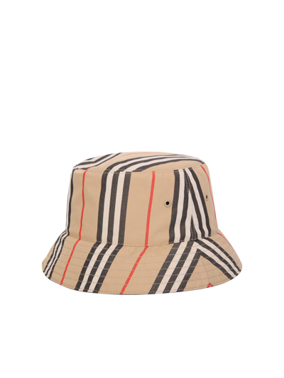 Shop Burberry Check Motif Bucket Hat In Beige