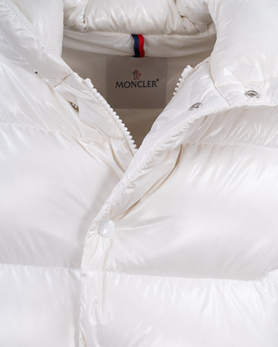Moncler White Chiablese Short Puffer Jacket In Bianco