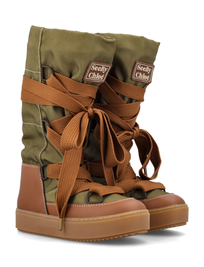 Shop See By Chloé Naina Winter Boot In Military Green