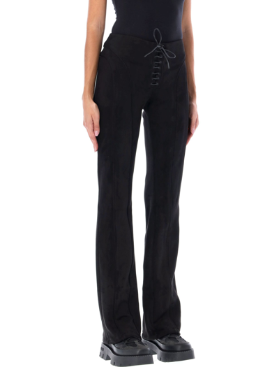 Shop Misbhv Lara Vegan Suede Trousers In Black