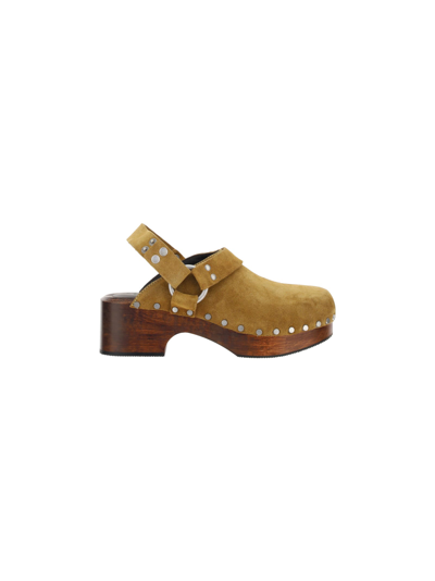 Shop Re/done 70s Clogs In Cuoio Suede