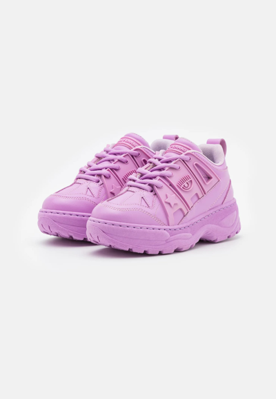 Shop Chiara Ferragni Sneakers With Logo In Violet