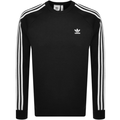 Shop Adidas Originals 3 Stripes Sweatshirt Black