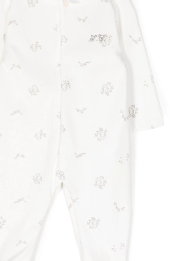 Shop Tartine Et Chocolat Embroidered-logo Cotton Pajamas In White