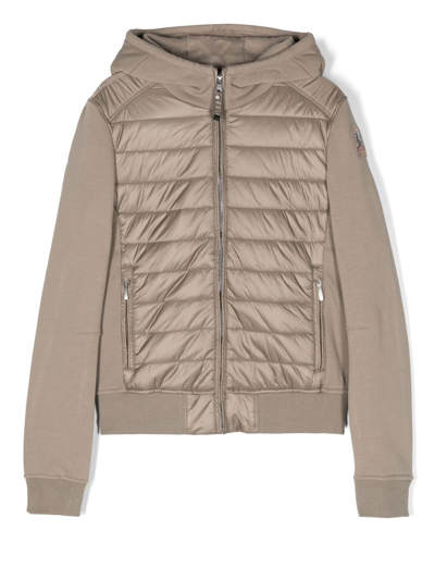 Shop Parajumpers Teen Hooded Padded Jacket In Neutrals