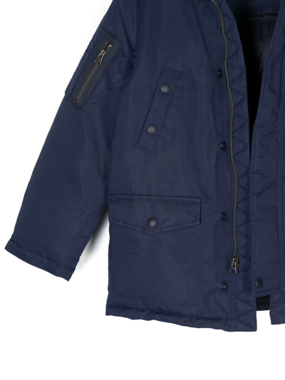 Shop Ralph Lauren Zip-up Padded Down Jacket In Blue