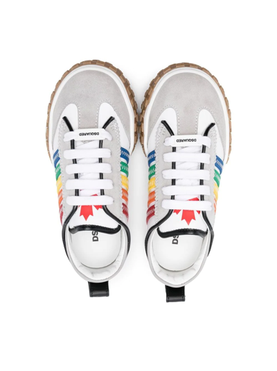 Shop Dsquared2 Side-stripe Low-top Sneakers In White