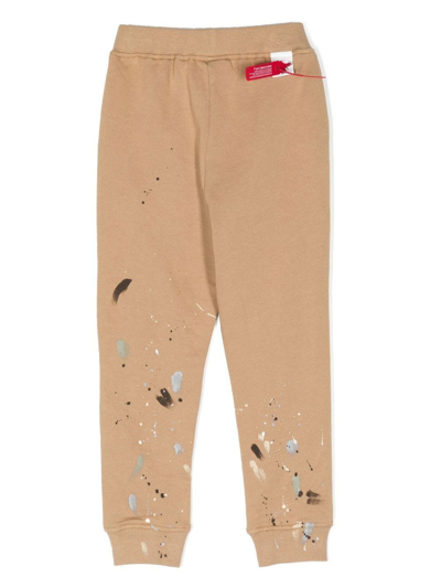 Shop Mostly Heard Rarely Seen 8-bit Paint-splatter Track Pants In Brown