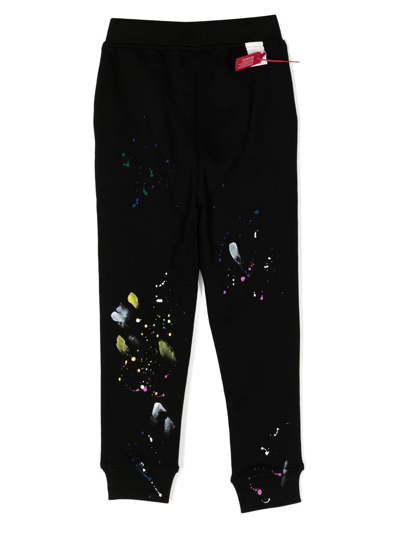 Shop Mostly Heard Rarely Seen 8-bit Louis Paint-splatter Track Pants In Black