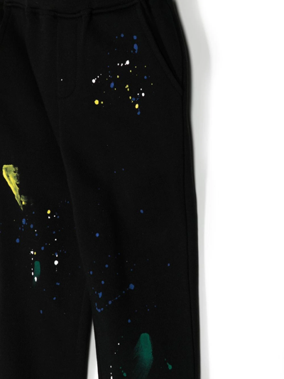 Shop Mostly Heard Rarely Seen 8-bit Louis Paint-splatter Track Pants In Black