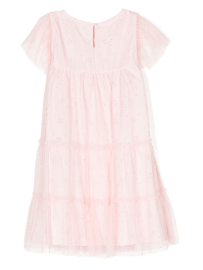 Shop Aigner Short-sleeve Tiered Dress In Pink