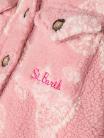 Shop Mc2 Saint Barth Embroidered-logo Fleece Jacket In Pink