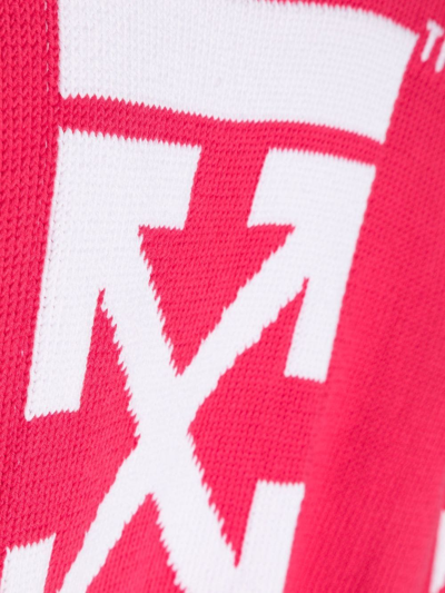 Off-white Arrows-print Long-sleeved T-shirt Dress In Pink