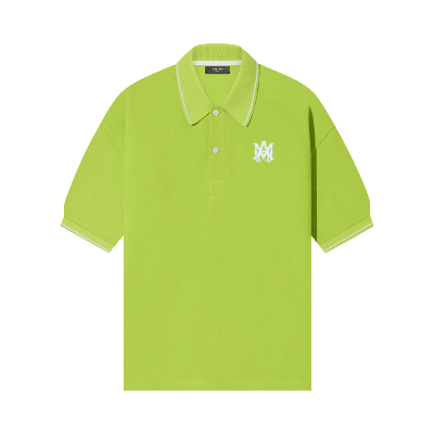 Pre-owned Amiri Solid Short-sleeve Polo 'lime' In Green