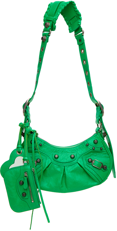 Shop Balenciaga Green Xs 'le Cagole' Shoulder Bag In 3809 Vivid Green