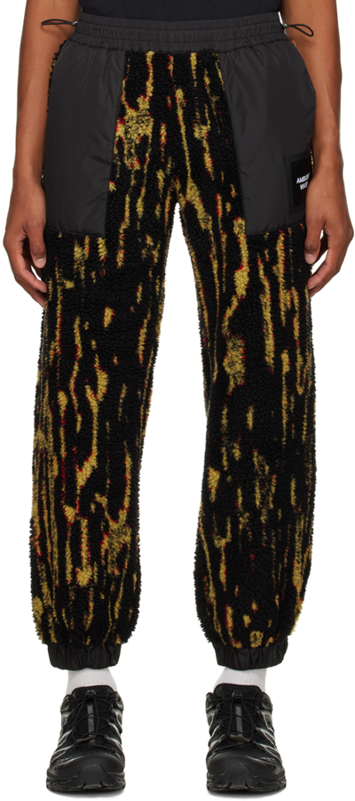 Shop Ambush Black Jacquard Lounge Pants In Yellow Fluo B