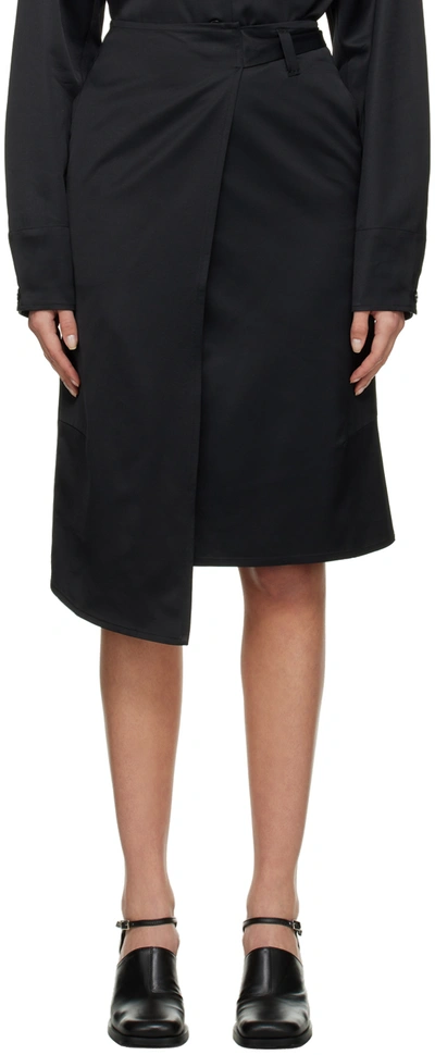 Our Legacy Black Work Sarong Midi Skirt In Black Emotional Sate