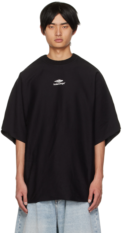 Balenciaga Flat T-shirt Black White In Noir/ecru | ModeSens