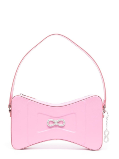 Shop Mach & Mach Camille Large Leather Shoulder Bag In Pink