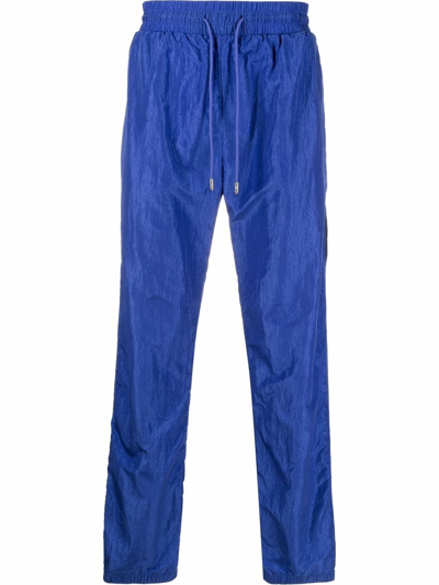 Shop Just Don Embroidered-logo Track Pants Blue