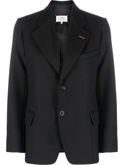 Shop Maison Margiela Single-breasted Four-stitch Jacket In Black