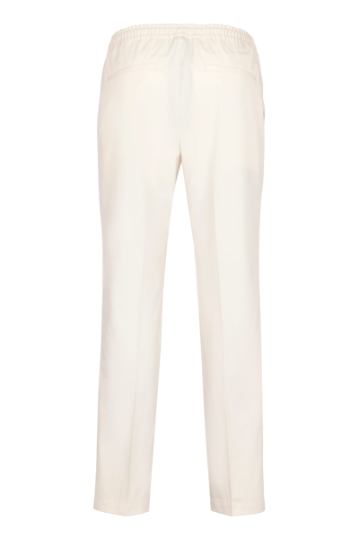 Shop Hugo Boss Banks1 Cotton Trousers In Panna