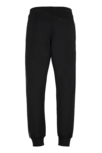 Shop Alexander Mcqueen Stretch Cotton Track-pants In Black