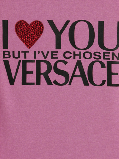 Shop Versace I Love You T-shirt In Pink