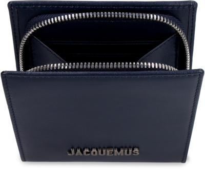 Shop Jacquemus Le Gadjo Leather Mini Crossbody Bag In Blue
