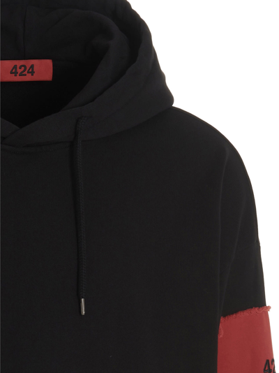 Shop Fourtwofour On Fairfax Hoodie Featuring Contrasting Sleeves In Black