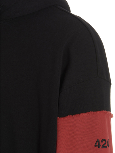 Shop Fourtwofour On Fairfax Hoodie Featuring Contrasting Sleeves In Black
